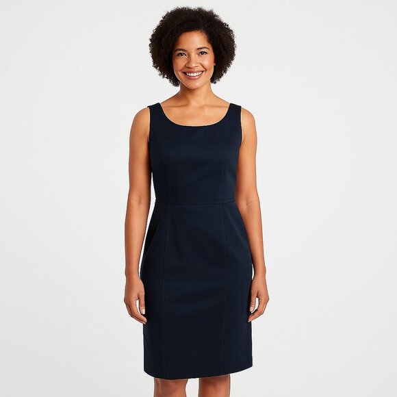 Talbots Women's Cotton Blend Sheath Sleeveless Scoop Neck Black Dress Size 6 - Picture 1 of 11